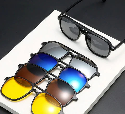 Gafas de Sol Magnéticas 6 en 1 – Versatilidad y Estilo en un Solo Set
