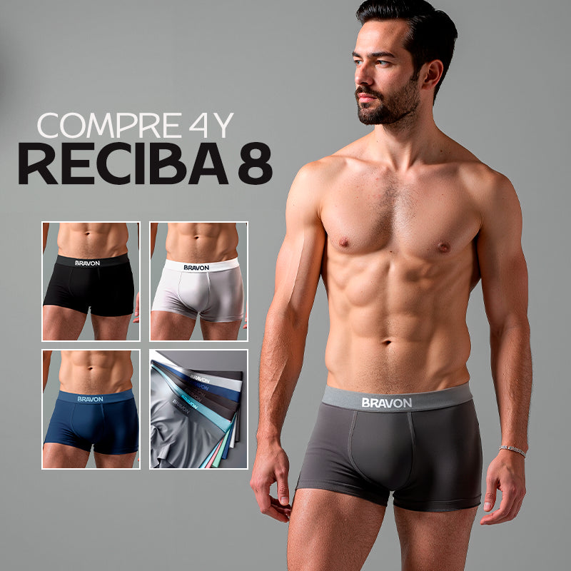 Pack de 8 Boxer Comfort Bravón - Tecnología que Respira. Compre 4 y Recibe 8.