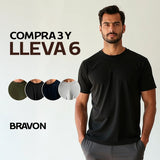 Pack de 6 Bravón Tech T-Shirt – Comodidad que se nota. Sin olores, sin arrugas, sin calor - Compra 3 y lleva 6