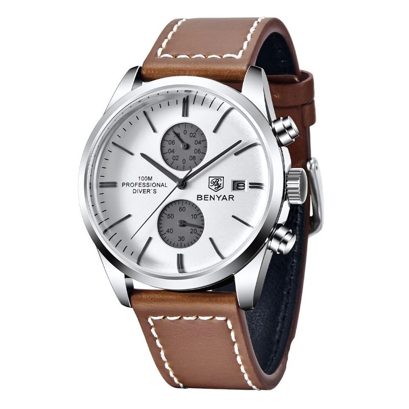 Reloj Bravon Majestic – Elegancia Clásica con Correa de Cuero Premium
